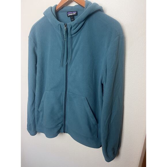 Patagonia Micro D Fleece Full Zip Hoodie Women’s Sz Medium Wetland Blue - Picture 5 of 11